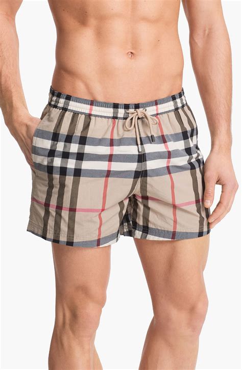 burberry striped suits for men|Burberry swim trunks for men.